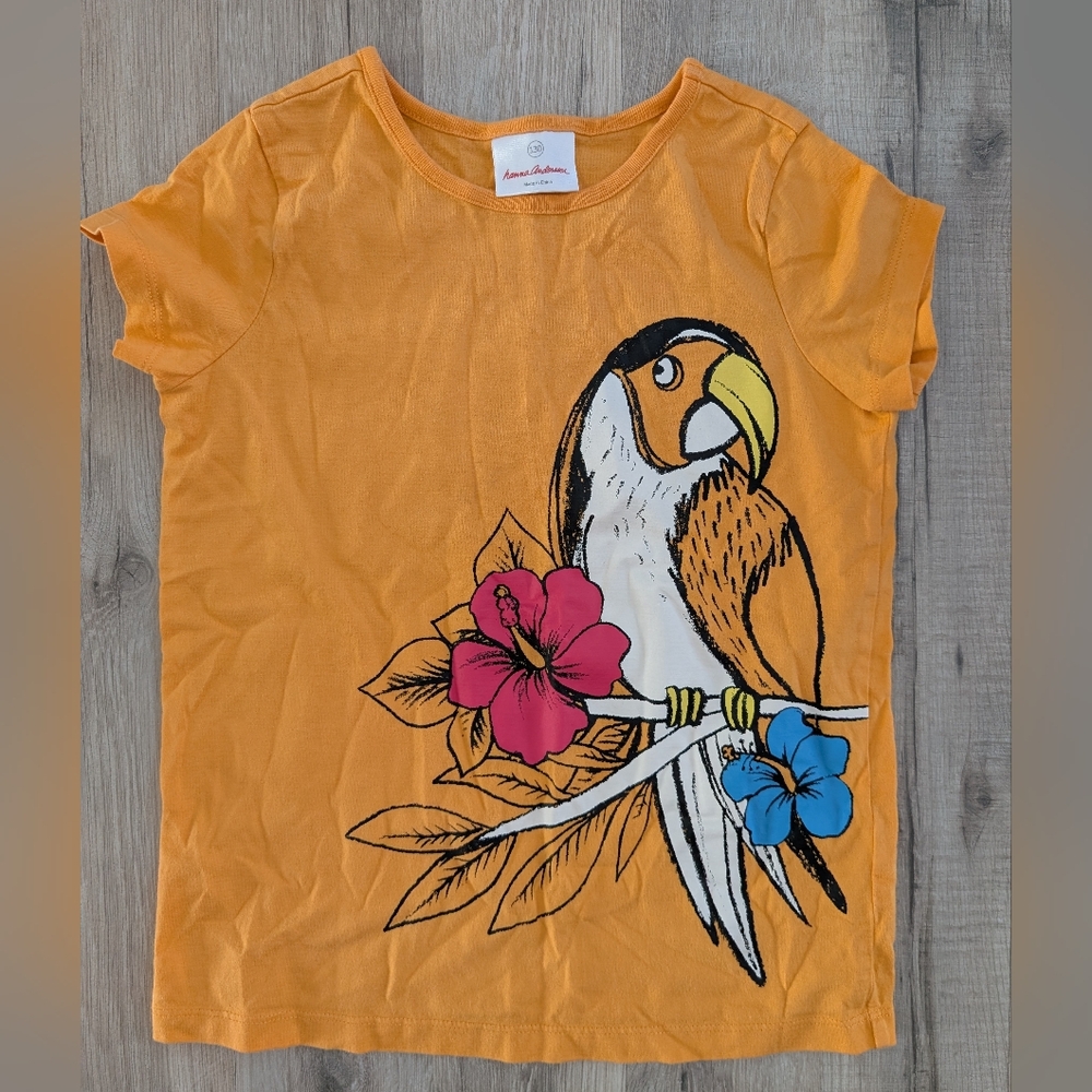 Hanna Andersson Orange Parrot Tee, 8Y (V3)